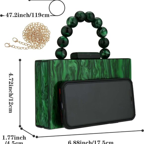 COPY - Acrylic Purses Evening Clutch Bag Marbling Handbags for Women Cross Body… - Picture 5 of 7